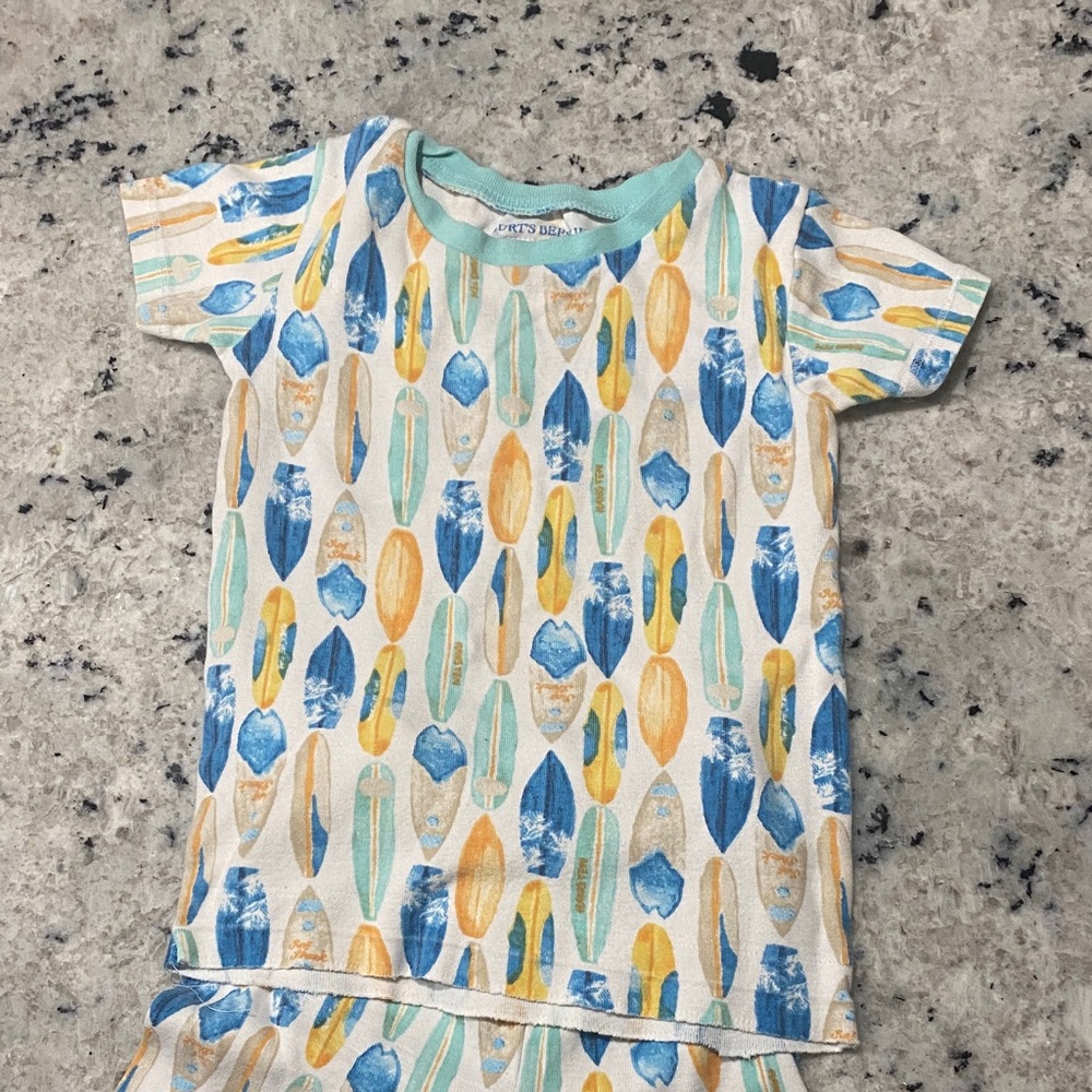 3t Burt Bees Surf Board Patterned Pajama Set